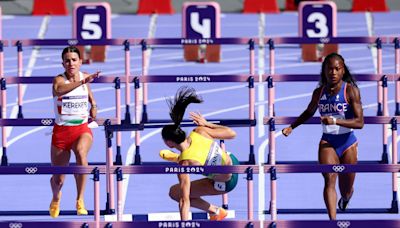 Scary scenes as Team Australia's Michelle Jenneke brutally falls in 100m hurdles