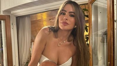 Sofia Vergara stuns in plunging white dress during night out in Italy