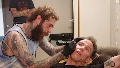 Post Malone Gives Steve-O Penis Face Tattoo