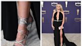 Miranda Lambert Pairs High-Slit Dress With Strappy Silver Sandals That Show Off Her Teal Pedicure at 2024 ACM Awards