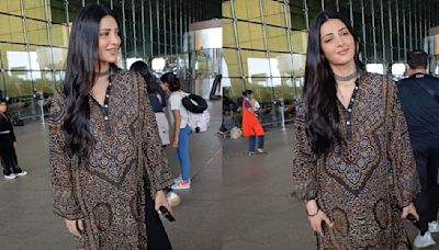 Shruti Haasan favors beautiful black bandhani kurti for her recent airport look, and we're in awe