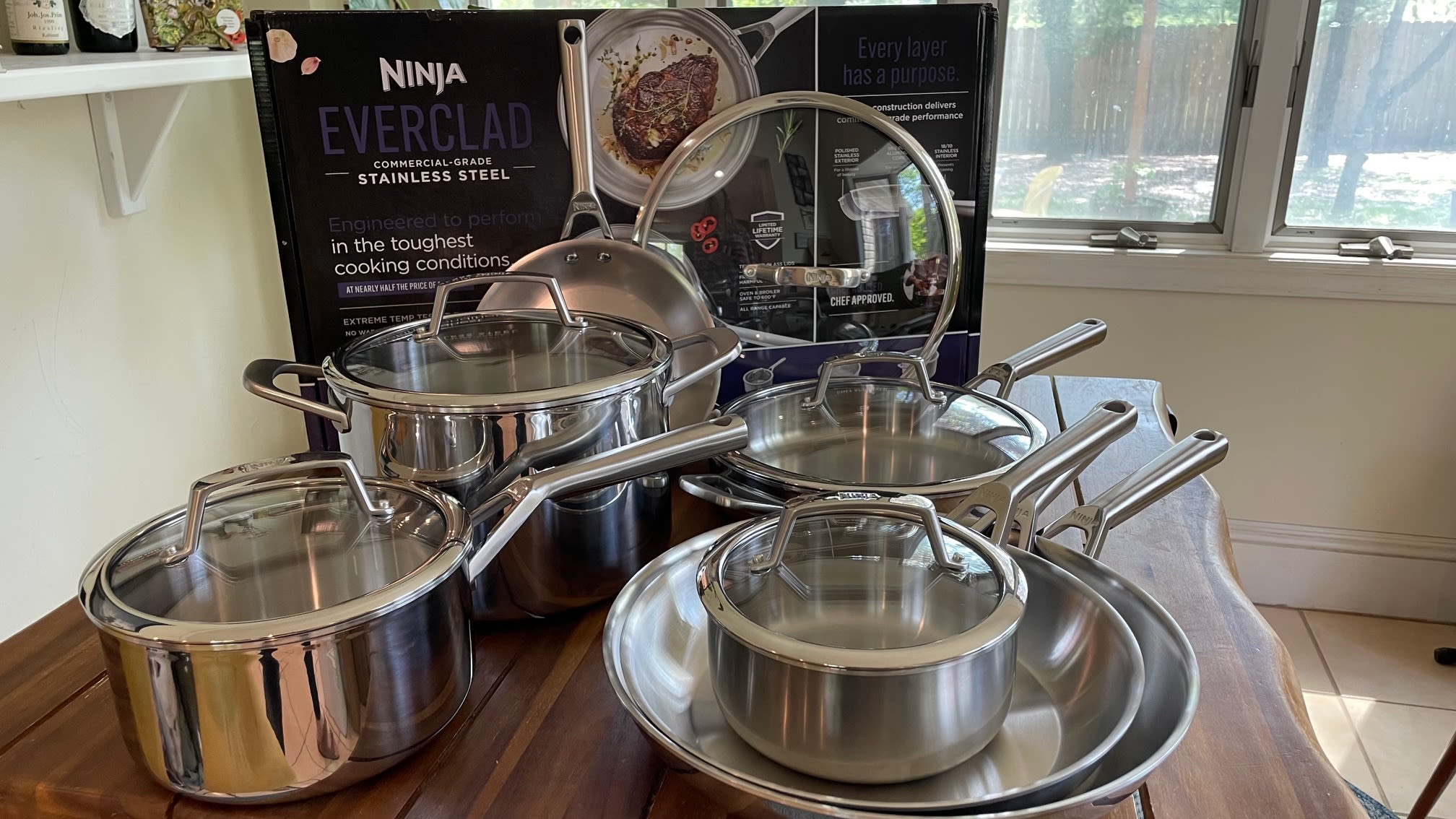 We love this stainless-steel cookware set for its top-notch performance and reasonable price tag