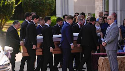 At funeral for Gaudreau brothers, Johnny’s wife reveals their third child is on the way