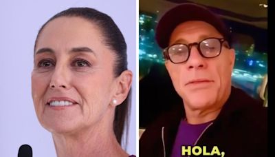 Claudia Sheinbaum recibe felicitaciones del actor Jean Claude Van Damme | VIDEO