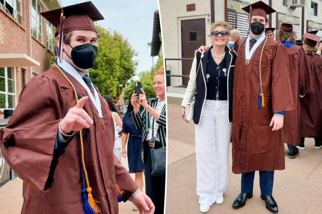 Proud mom Sharon Stone, 66, celebrates son Laird’s high school graduation
