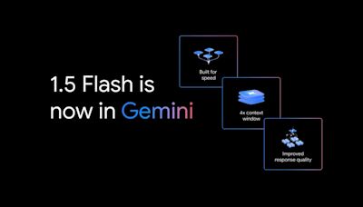 Google在免費版AI服務換上輕量化模型Gemini 1.5 Flash，同樣對應多模、支援100萬組詞元輸入