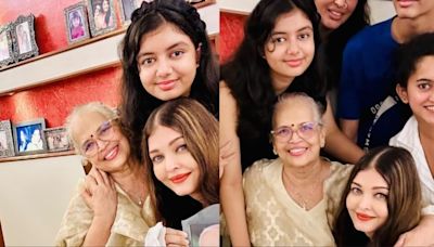 Aishwarya Rai celebrates mom's birthday with injured arm, Aaradhya joins too; fans ask where's Abhishek Bachchan