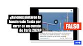 Aviones exhibieron la bandera de Francia durante un acto de la llama olímpica, no la bandera rusa
