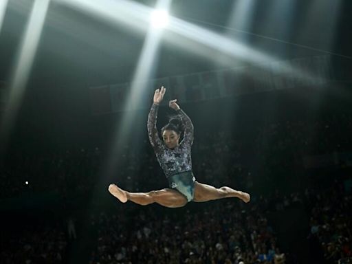 US gymnastics star Simone Biles dazzles in Paris Olympics opening beam routine