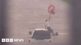 Watch fire engine rescue man from Hurricane Beryl floods in Texas