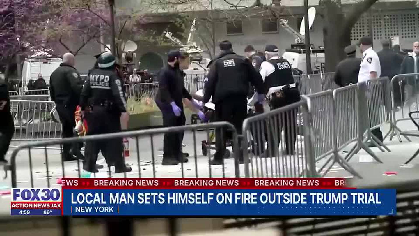 Man who set self on fire outside Trump trial is from St. Augustine, authorities confirm