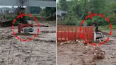 Dramatic footage show truck swept away by strong Ghaggar currents; Panchkula villagers save driver