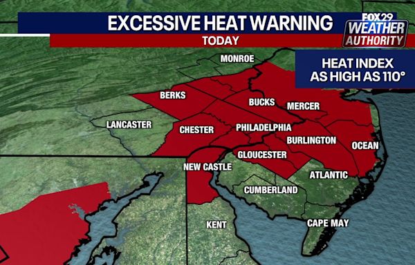 Philadelphia weather: Excessive heat warning as heat index climbs to 110 degrees