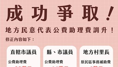 24年來首調薪 高市民代助理工會：鼓勵新血投身政治