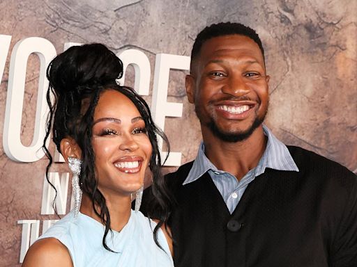 Jonathan Majors kisses Meagan Good at Divorce In The Black premiere