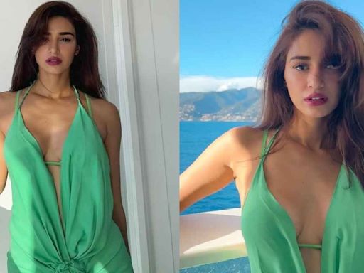 Disha Patani’s statement green ruched long dress deserves a spot in your summer wardrobe