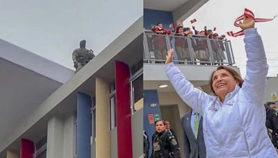 ¿Era necesario? Dina Boluarte inaugura colegio en La Molina rodeada de francotiradores