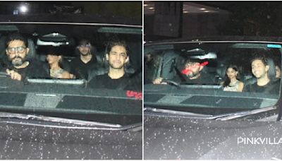 Abhishek Bachchan takes Suhana Khan, Agastya Nanda and Navya Naveli for drive in luxury vehicle; see PICS