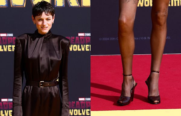 Emma Corrin Goes for Striking Peep-Toe Heels and Saint Laurent Minidress for ‘Deadpool & Wolverine’ Red Carpet