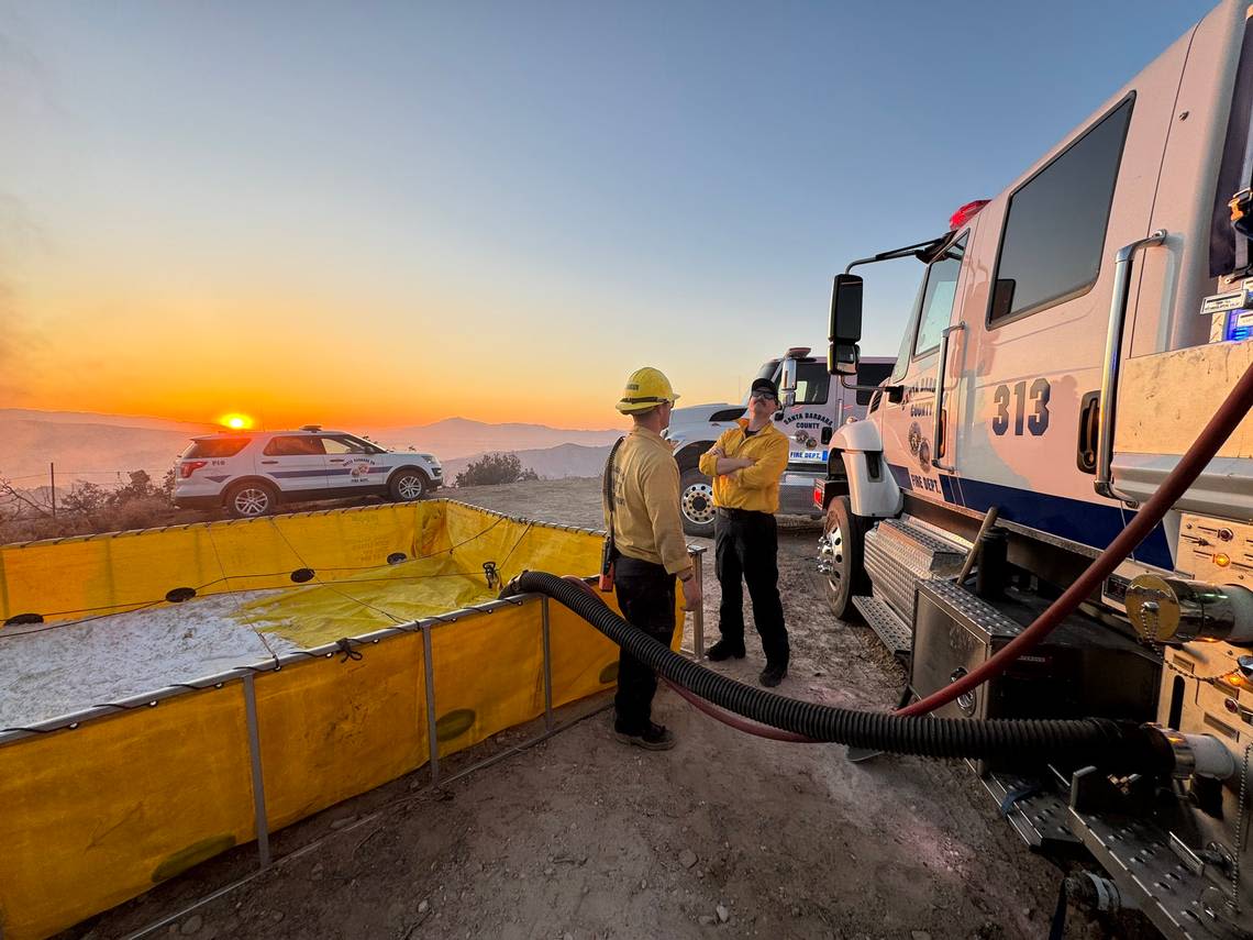 Evacuation warning issued as wildfire burns 1,200 acres in Santa Barbara County hills