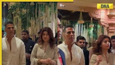 Watch: Akshay Kumar, Twinkle Khanna finally make appearance at Anant Ambani-Radhika Merchant's wedding reception