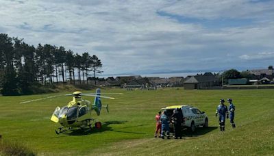 Air ambulance called to casualty near beach