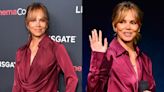 Halle Berry Plays With Plunging Silhouettes in Burgundy Top and Matching Skirt at the ‘Never Let Go’ Movie Presentation at CinemaCon 2024