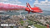 Cockpit view of the Red Arrow flypast for D-Day 80 in Portsmouth