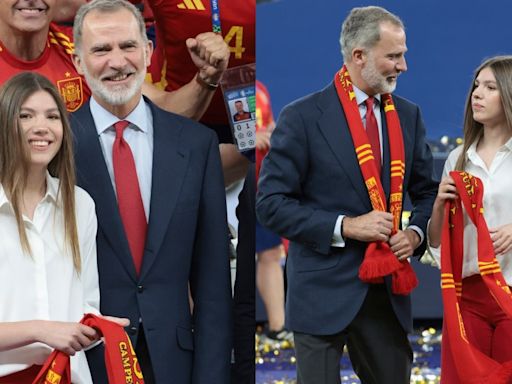 Princess Sofia of Spain Favors Patriotic...Final Match Alongside King Felipe VI, Prince William and Prince George
