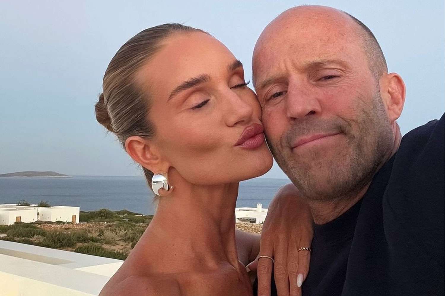 Rosie Huntington-Whiteley Shares Loved-Up Selfies with Fiancé Jason Statham on Greece Vacation: 'You and Me'