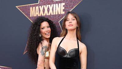 Mia Goth reunites with Halsey and Lily Collins at MaXXXine premiere