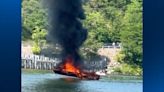 Boat bursts into flames in Luzerne Township