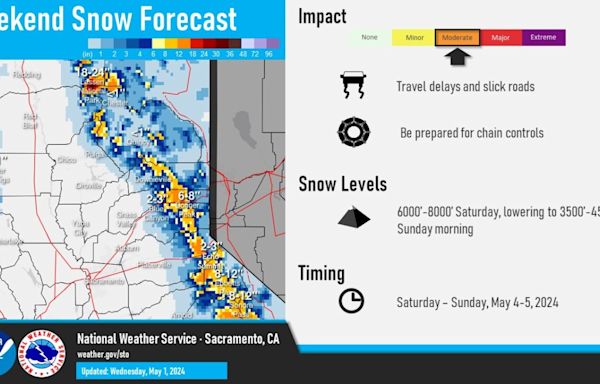 California map shows cities getting hit with a foot of snow