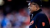 Hall of famer Willie Mays is seen on the field before the San Francisco Giants take on the Kansas City Royals during Game Three of the 2014 World Series...