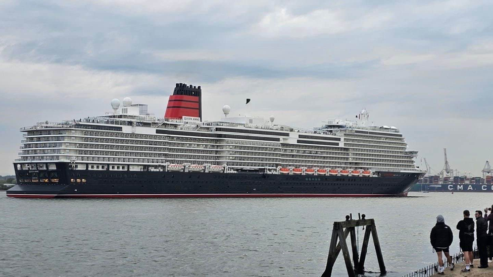 Cunard Queen Anne cruise ship arrives in Southampton