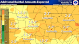 Severe weather continues to be a threat over Memorial Day weekend. Here's how much rain to expect in Middle Tennessee