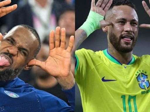 Lebron comemora imitando Neymar e viraliza nas redes. Compare os dois