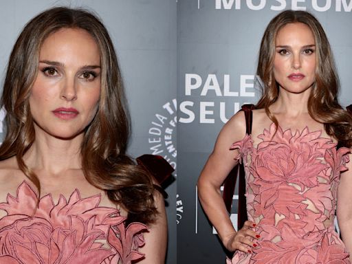 Natalie Portman Thinks Pink in Whimsical Oscar de la Renta 3D Minidress for ‘Lady in the Lake’ Red Carpet Screening