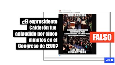 El expresidente mexicano Calderón no fue ovacionado de pie por cinco minutos en el Congreso de EEUU