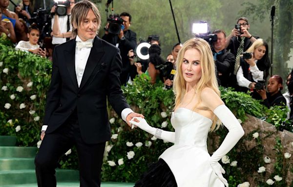 Nicole Kidman and Keith Urban Coordinate in Classic Black and White at the 2024 Met Gala