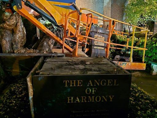 Man breaks into construction equipment, damages Angel of Harmony statue at Cathedral Basilica