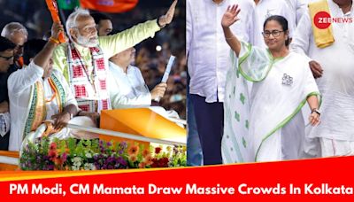Kolkata Turns Saffron And Green As PM Modi, CM Mamata’s Roadshows Electrify City