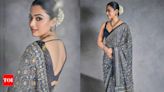 Rashmika Mandanna wore a stunning Rs 1.28 lakh ajrakh saree for Anant Ambani-Radhika Merchant's Shubh Aashirwad ceremony | Hindi Movie News - Times of India