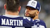 Photo surfaces showing Cowboys QB Dak Prescott in walking boot