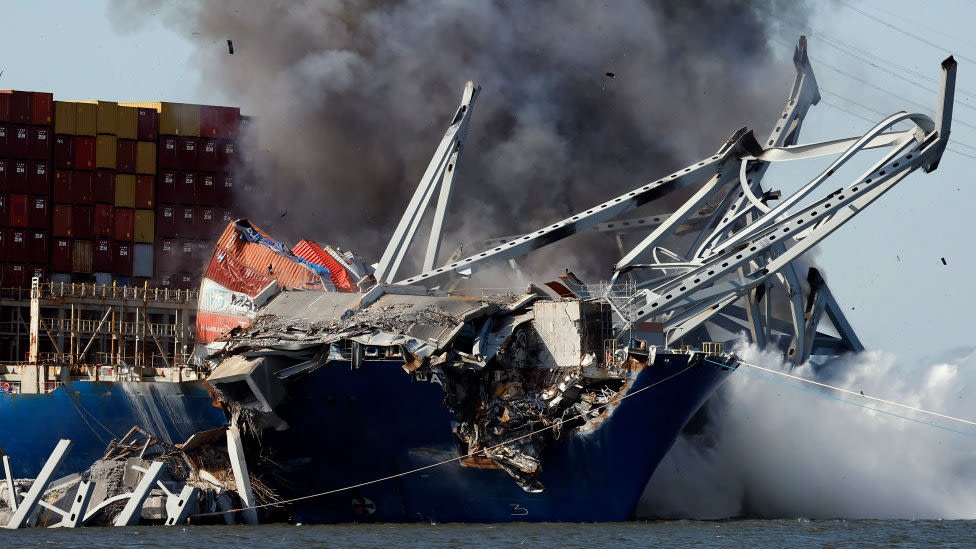 Baltimore bridge blown up in controlled demolition