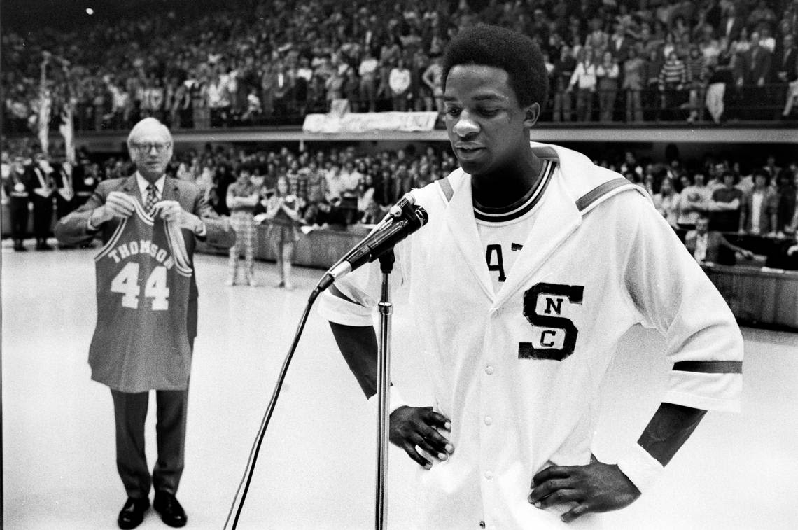 NC State legend David Thompson just turned 70. His birthday party fit him perfectly