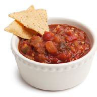A sauce or dip made from chopped tomatoes, onions, peppers, and other ingredients, often served with tortilla chips or as a topping for tacos or other Mexican dishes. Originated in Mexico and is now popular worldwide.
