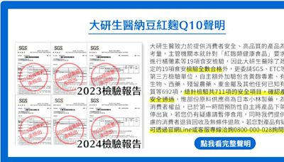 1.2萬盒下架「大研生醫納豆紅麴Q10膠囊」用到小林製藥原料 退貨方式曝