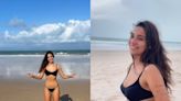 Vanessa Lopes curte dia de praia com o namorado em Recife