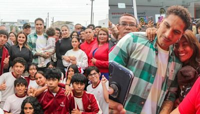Paolo Guerrero y Ana Paula Consorte sorprendidos por efusiva bienvenida en la Universidad César Vallejo de Los Olivos